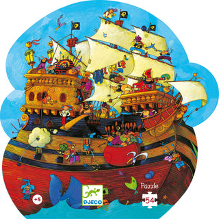 Djeco DJ07241 Silhouette Puzzles Barbarossa's Boat Pirate Jigsaw Puzzle 54 pcs