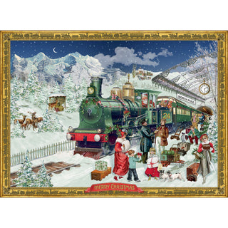 Christmas Advent Calendar Santa's Express | Christmas Train Advent Calendar Traditional Advent Calendar | The Christmas Railway Picture Advent Calendar Paper Advent Calendar