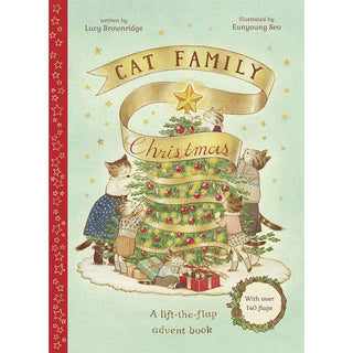 Cat Family Christmas Advent Calendar Lift-the-Flap Book, 24-Page Advent Book