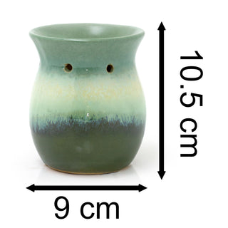 Green Ombre Glaze Eucalyptus Oil Burner | Ceramic Tea Light Essential Oil Burner