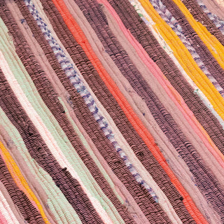 Chindi Rug Braided Rainbow Rug | Multi Colour Area Rug Cotton Rag Rug - 70x140cm