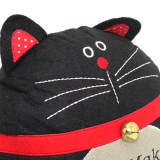 Black Cat Door Stop Felt Fabric ~ Cats Make Everything Purrfect