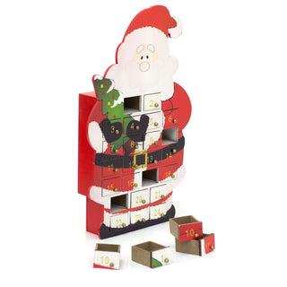 Wooden Father Christmas Santa Claus Advent Calendar With Drawers