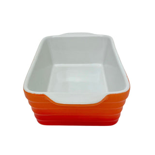 Small Orange Ombre Stoneware Baking Dish, 18x12x6cm Casserole Dish - 610ml