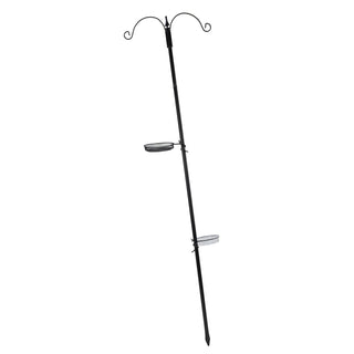 Black Metal Bird Feeders Hanging Station | Bird Feeder Pole Bird Water Feeder Hanging Bird Feeders | Bird Seed Feeder Bird Bath