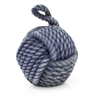 Blue Nautical Knot Rope Doorstop | Nautical Monkey's Fist Seaside Rope Door Stop