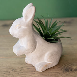 Forest Animal Stone Planter | Garden Plant Pot Animal Ornament Statue - Rabbit