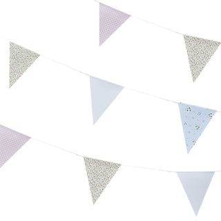 10 Meter Floral Bunting Flags Party Bunting | 32 Paper Bunting Wedding Banner Party Decoration | 32ft Indoor Birthday Bunting