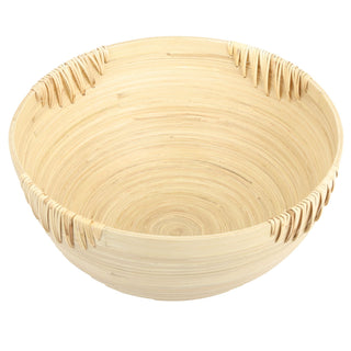 30cm Large Round Bamboo Presentation Bowl | Decorative Wooden Display Dish | Eco Friendly Bamboo Table Centerpieces