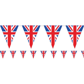 10m Union Jack Bunting British Flag Triangle Bunting | 40 Pennant Flags Union Jack Bunting | British Flag Banner Bunting Party Bunting