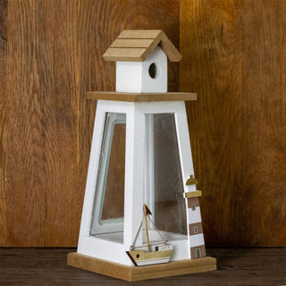 Seashore Nautical Wooden Tea Light Candle Lantern | Tealight Candle Holder 29cm