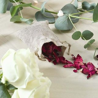 Rose Petal Wedding Confetti With Jute Pouch | Biodegradable Confetti Dried Flower Petals | Eco Friendly Celebration Confetti Bags