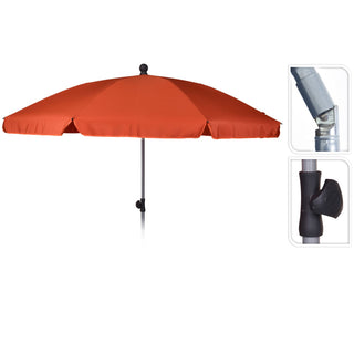 Terracotta Garden Parasol Beach Umbrella Sun Shade | Protective Tilting Beach Parasol | Holiday Travel Beach Umbrella