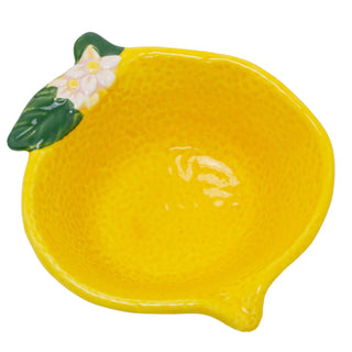 Lemon Shaped Snack Bowl, 200ml Ceramic Serving Bowl, Nibbles Dish - 12cm
