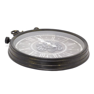 60cm Retro Pocket Watch Moving Gear Clock | Vintage Style Large Wall Clock | Silent Wall Clock Big Wall Clock