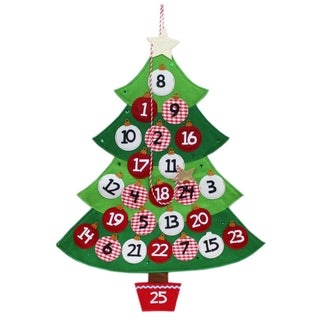 Felt Christmas Tree Bauble Advent Calendar With Pockets