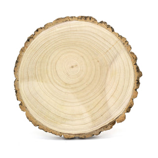 31cm Wooden Tree Trunk Rustic Cake Stand | Large Wedding Birthday Cake Round Display Board | Serving Platter Table Centerpiece