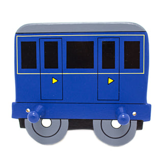 Blue Train and Coach Coatpeg | Childrens Wooden Wall Mounted Decorative Coat Peg Hook for Kids Room or Nursery Decor - Handmade in UK