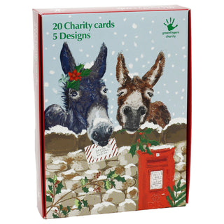 Greenfingers Charity Christmas Cards Box of 20 Cards with 5 Designs, Illustrated