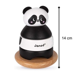 Janod Panda Tumbler | Wooden Stacking & Rocker Early Learning Toy | Age 12m+