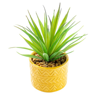 Aztec Style Artificial Succulent Potted Plant | Faux Plant And Plant Pot - 16cm