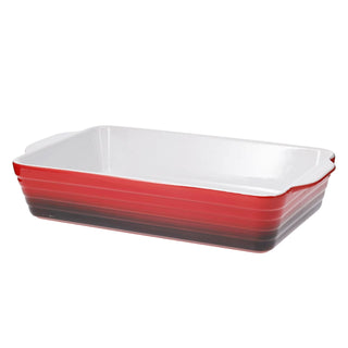 Large Red Ombre Stoneware Baking Dish, 30x19x7cm Casserole Dish - 1.8L