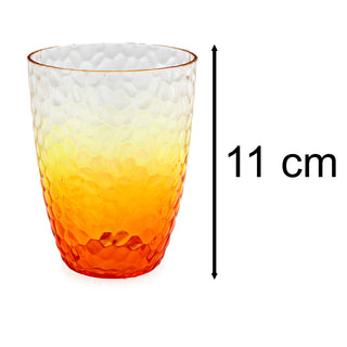 Orange Ombre Embossed Plastic Tumbler | Reusable Outdoor Picnic Drinking Glass