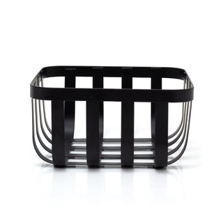 Modern Square Black Metal Fruit Bowl | Kitchen Fruit & Vegetables Storage Basket