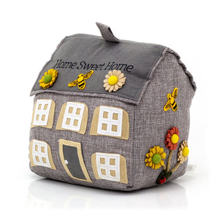 Decorative Grey Cottage Doorstop | Home Sweet Home Door Stop House Door Stopper
