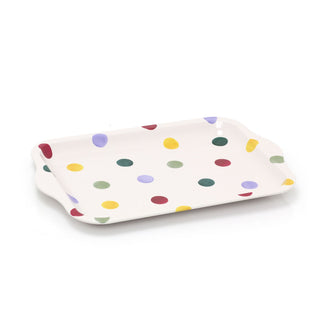 Emma Bridgewater Polka Dot Small Tin Tray | Tea Tray With Handles 24cm