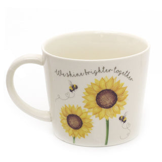 Beautiful Honey Bee Coffee Mug | Ceramic Sunflower Tea Cup | Bumble Bee Hot Drinks Mugs Cups