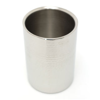 Stylish Hammered Silver Stainless Steel Bottle Wine Cooler | Prosecco Chiller Champagne Wine Ice Bucket | Double Walled Wine Bottle Holders