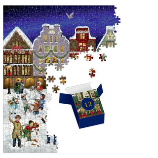 Winter Evening In The Town Christmas Advent Calendar Jigsaw Puzzle 1000 Piece