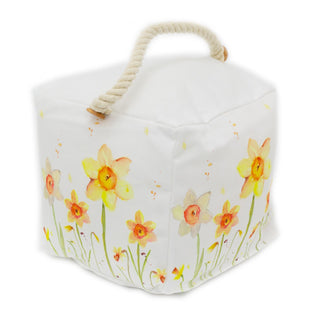 Square Spring Daffodil Doorstop Country Life Door Stopper Floral Cube Door Stop