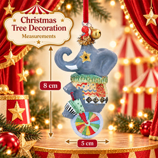 Gold Glitter Circus Elephant Christmas Tree Decoration, Gisela Graham 8cm