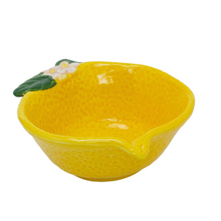 Lemon Shaped Snack Bowl, 200ml Ceramic Serving Bowl, Nibbles Dish - 12cm