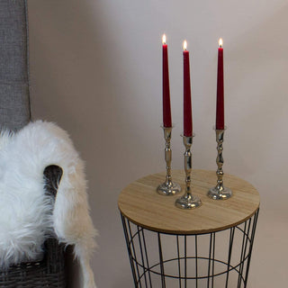 Silver Metal Dinner Table Pillar Candlestick Candle Holder Decoration - Design Varies