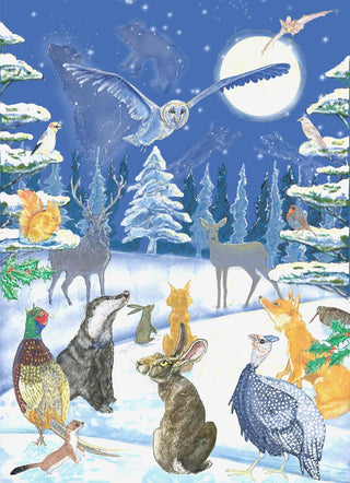 Yuletide with the Ancestors Christmas Advent Calendar, A4 Woodland Wildlife