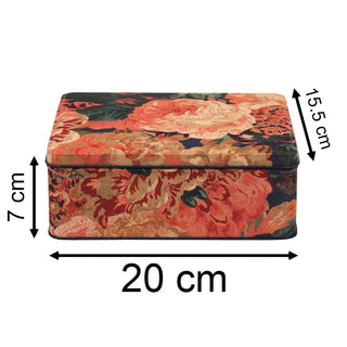 Sanderson - Very Rose & Peony Deep Rectangular Tin Botanical Floral Storage Tin