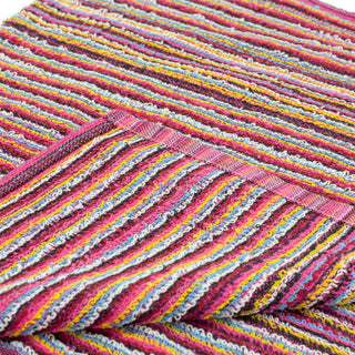 Multi-Striped Recycled Hand Towel | 100% Cotton Eco Friendly Bathroom Hand Towel