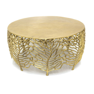 Deluxe Gold Leaf Round Table | Coffee Table Occasional Side Table | Living Room End Table