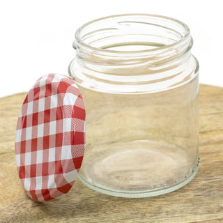Airtight Round Glass Jam Jars With Metal Lids | Multipack Kitchen Preserving Jars - 250ml