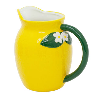 Lemon Shaped Ceramic Jug, 1.2L Drinks Pitcher Water Serving Jug - 17cm