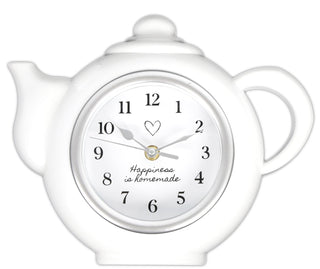 Happiness Is Homemade Wall Hanging Kitchen Teapot Clock Tea Decoration