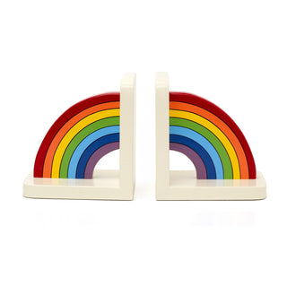 Pair Of Childrens Rainbow Bookends | Decorative Wooden Rainbow Bookends For Kids