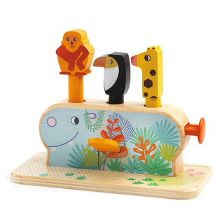 Djeco DJ06291 Kids Wooden Pop-Up Toy | Childrens Multi Pop Activity - Animals