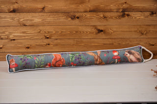 94cm Woodland Flora & Fauna Fabric Draught Excluder For Doors | Winter Draft Excluder Door Cushion | Forest Animal Draft Insulator Door Draught Cushion