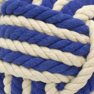 Two Tone Rope Doorstop | Nautical Monkey's Fist Seaside Rope Door Stop | Beach Rope Knot Door Stopper Ball - Dark Blue