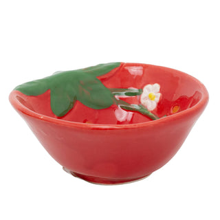 Strawberry Shaped Snack Bowl, 200ml Ceramic Serving Bowl, Nibbles Dish - 12cm