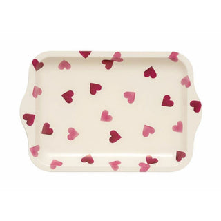 Emma Bridgewater Pink Hearts Small Tin Tray | Tea Tray With Handles - 24cm